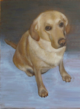 油絵 愛犬 ラブラドール 画像