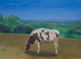油絵 牛 風景 画像